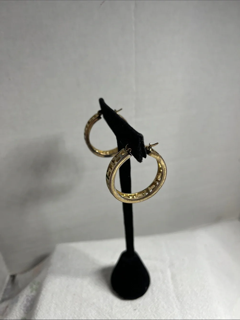 Gold-Tone Greek Key Hoop Earrings - Women's Jewelry